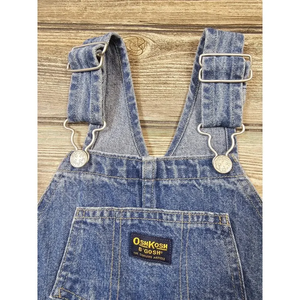 Vintage OshKosh B'Gosh Denim Carpenter Overalls 3 Toddler Vestbak Snap Legs